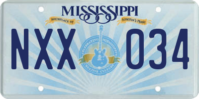 MS license plate NXX034