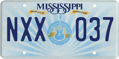 MS license plate NXX037