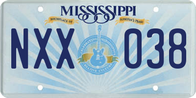 MS license plate NXX038