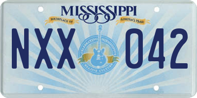 MS license plate NXX042