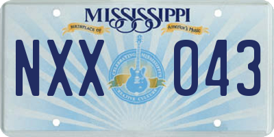 MS license plate NXX043
