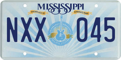 MS license plate NXX045