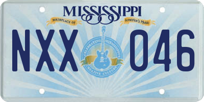 MS license plate NXX046