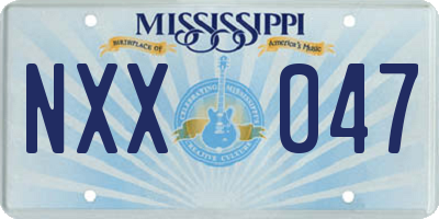 MS license plate NXX047