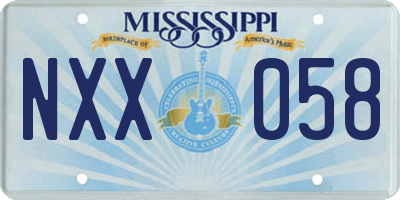 MS license plate NXX058
