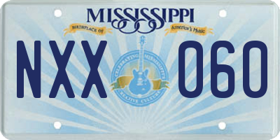 MS license plate NXX060