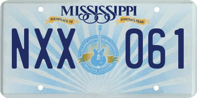 MS license plate NXX061