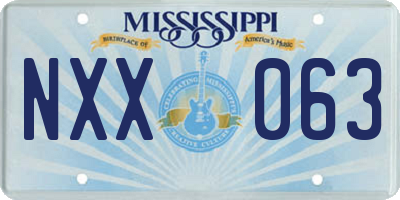 MS license plate NXX063