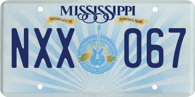 MS license plate NXX067