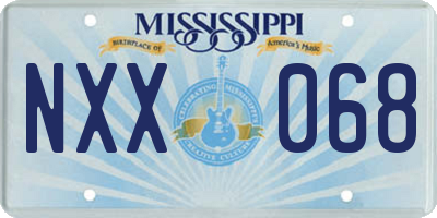 MS license plate NXX068