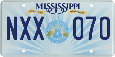 MS license plate NXX070