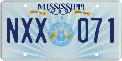 MS license plate NXX071