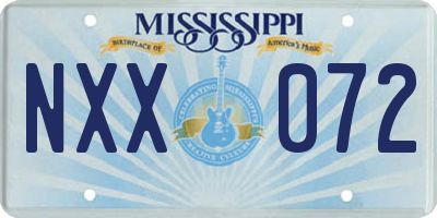 MS license plate NXX072