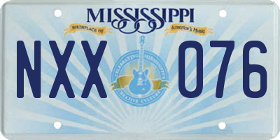 MS license plate NXX076
