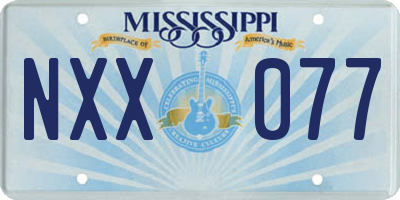 MS license plate NXX077