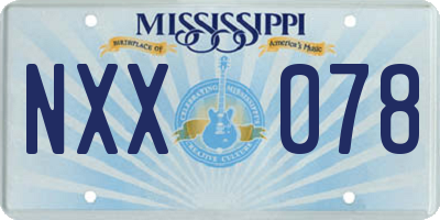 MS license plate NXX078