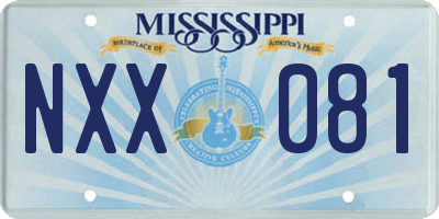 MS license plate NXX081