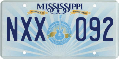 MS license plate NXX092