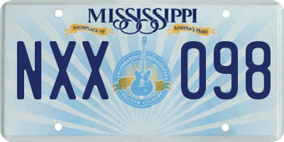 MS license plate NXX098