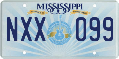 MS license plate NXX099