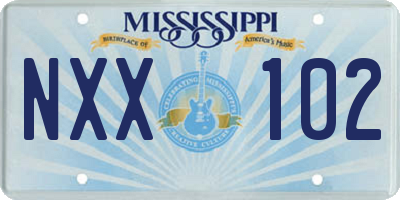 MS license plate NXX102