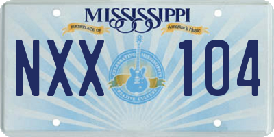 MS license plate NXX104