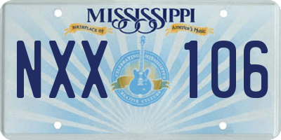 MS license plate NXX106