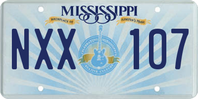 MS license plate NXX107