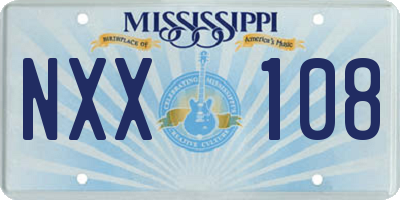 MS license plate NXX108