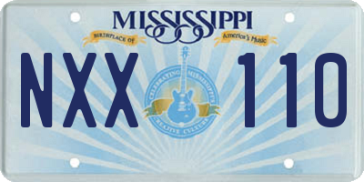 MS license plate NXX110