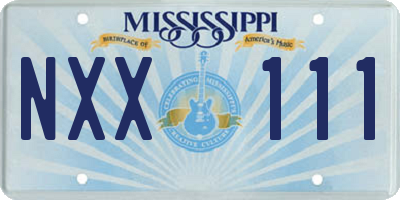 MS license plate NXX111