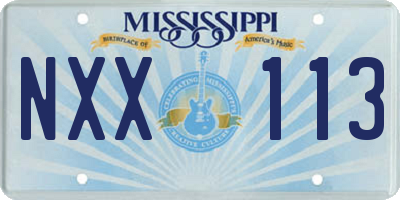 MS license plate NXX113