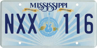 MS license plate NXX116
