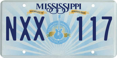 MS license plate NXX117