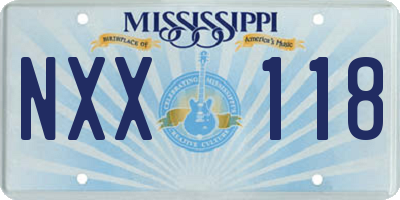 MS license plate NXX118
