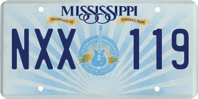 MS license plate NXX119