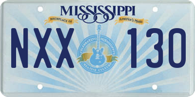 MS license plate NXX130