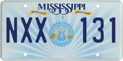 MS license plate NXX131