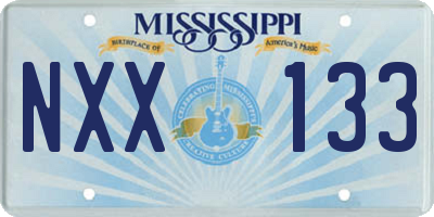 MS license plate NXX133