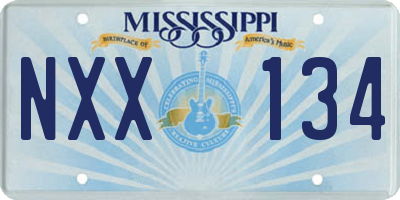 MS license plate NXX134