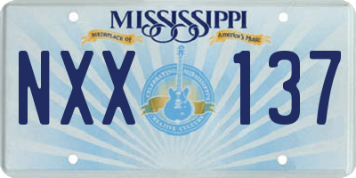 MS license plate NXX137