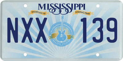 MS license plate NXX139