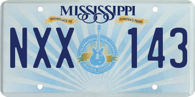 MS license plate NXX143