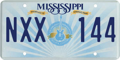 MS license plate NXX144