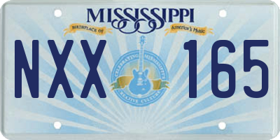 MS license plate NXX165