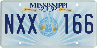 MS license plate NXX166