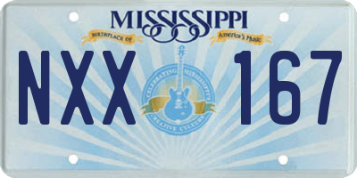 MS license plate NXX167