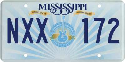 MS license plate NXX172