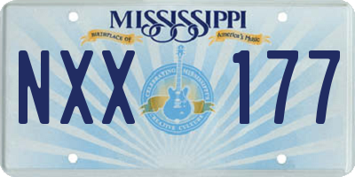 MS license plate NXX177