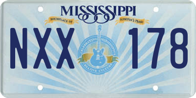 MS license plate NXX178